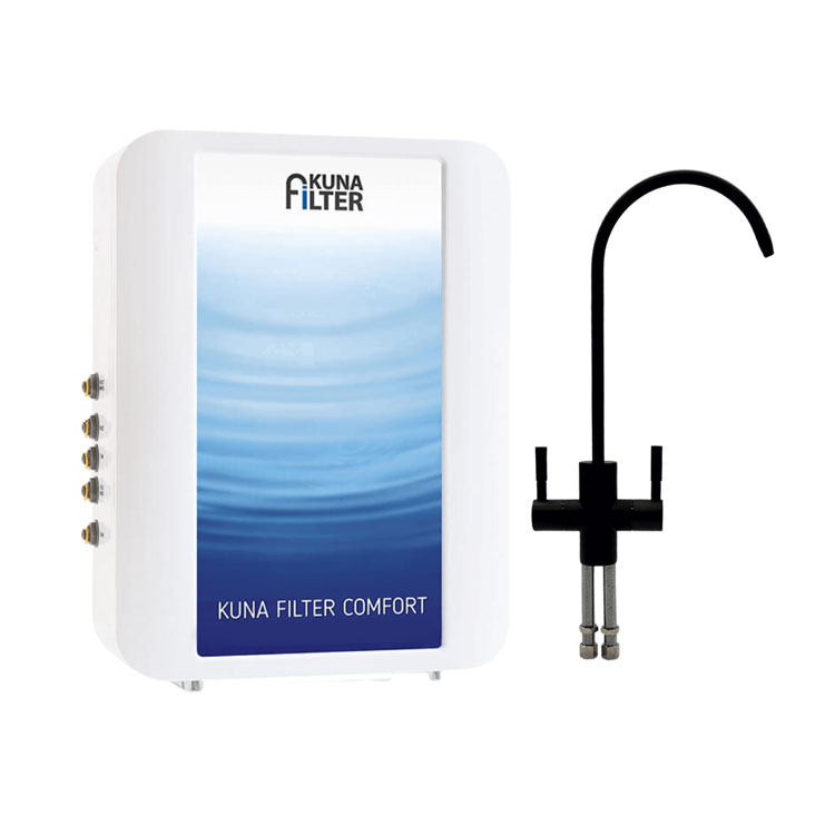 Filtr pod zlew Kuna Filter Comfort z baterią czarny mat